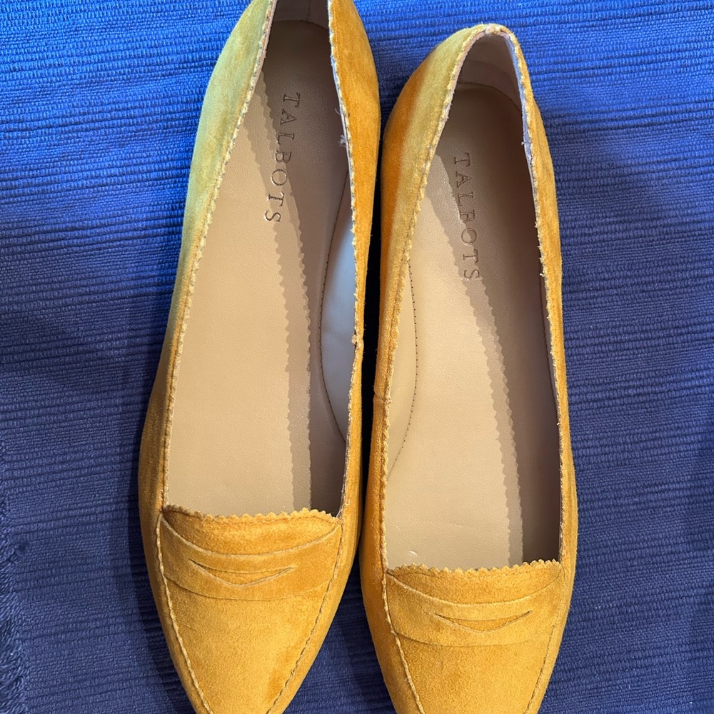 Talbots Rustic Gold Suede Loafers for Women